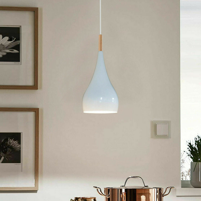 White colour Retro Style Metal Ceiling Hanging Pendant Light Shade Modern Design