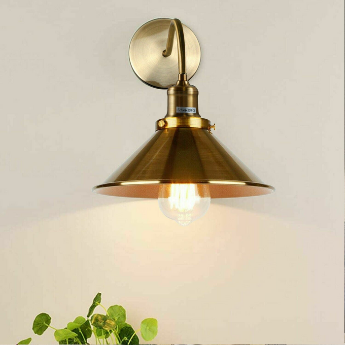 Retro Industrial Swan Neck Wall Light Indoor Sconce Metal Cone Shape Shade For  Basement, Bedroom, Dining Room, Garage