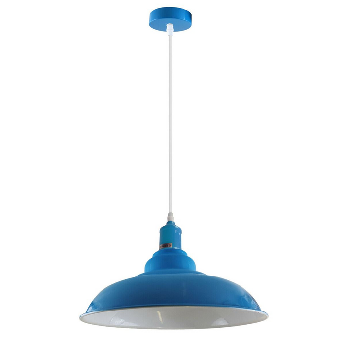 Light blue colour Modern Vintage Industrial Retro Loft Metal Ceiling Lamp Shade Pendant Light