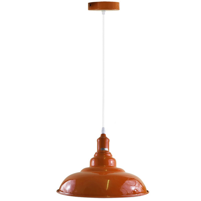 Orange colour Modern Vintage Industrial Retro Loft Metal Ceiling Lamp Shade Pendant Light