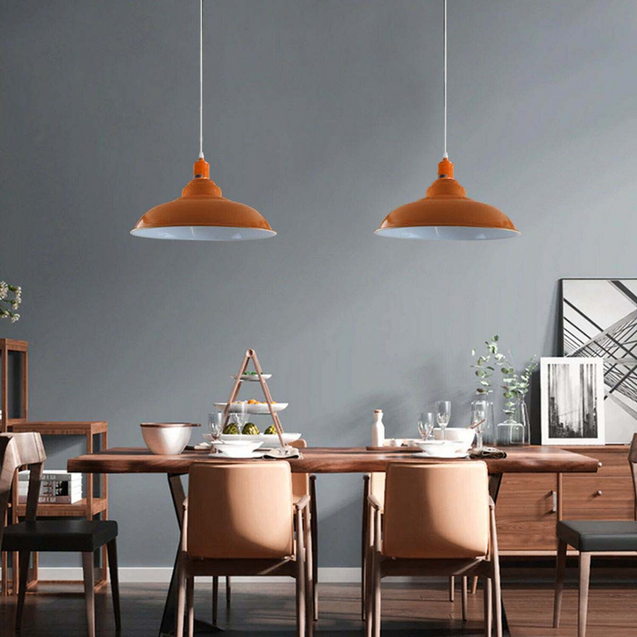 Orange colour Modern Vintage Industrial Retro Loft Metal Ceiling Lamp Shade Pendant Light
