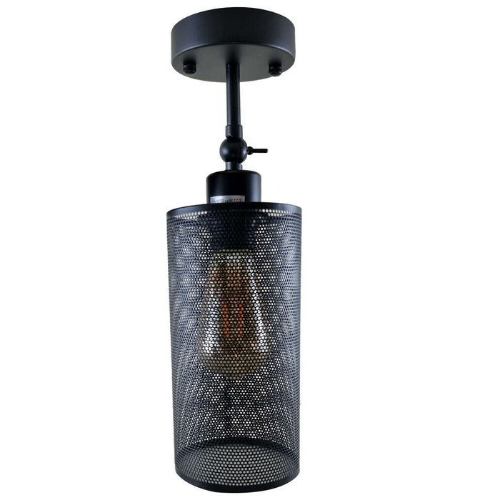 Modern Vintage Industrial Retro Wall Mounted Light Black Sconce with Barrel Cage Lamp Fixture Light UK