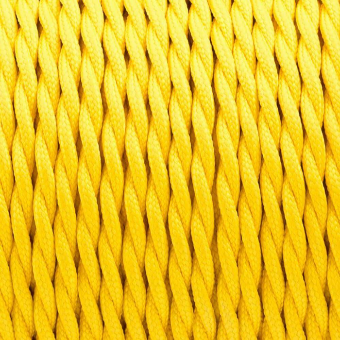 5m Yellow 2 Core 8ampTwisted Electric Fabric 0.75mm Cable