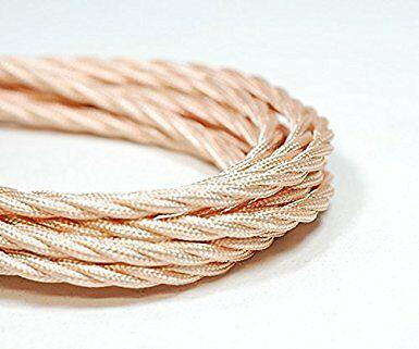 5m Rose Gold 2 Core Twisted Electric Fabric 0.75mm Cable