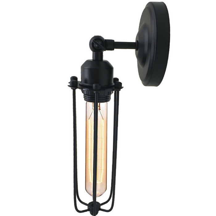 Black Industrial Long Cage Wall Light Vintage Antique Retro Wall sconce Cage light