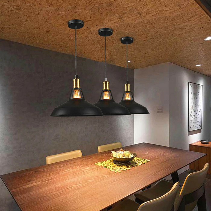 3 Pack Ceiling Pendant Metal Shades Retro Design Light Hanging Home Lounge Lighting