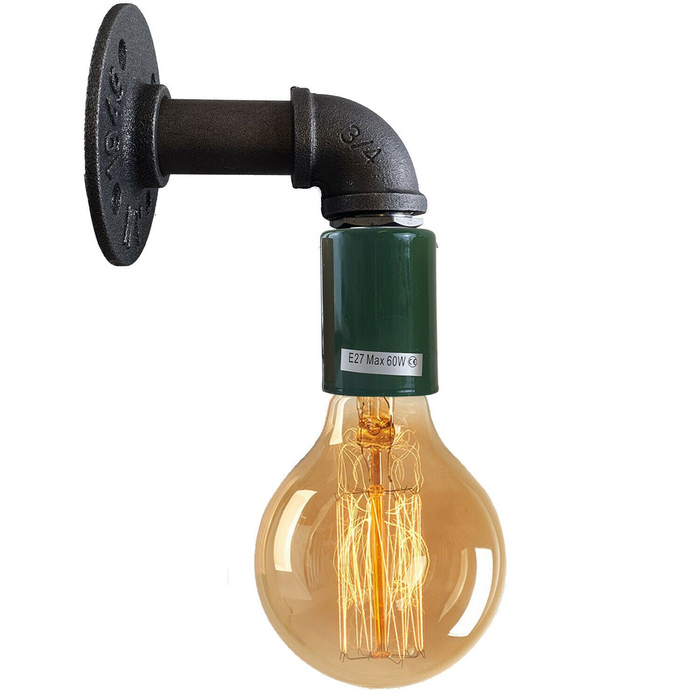 Green Water Pipe Wall Lamp Industrial style single wall light fitting