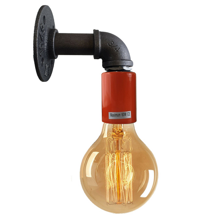 Orange Water Pipe Wall Lamp Industrial style single wall light fitting