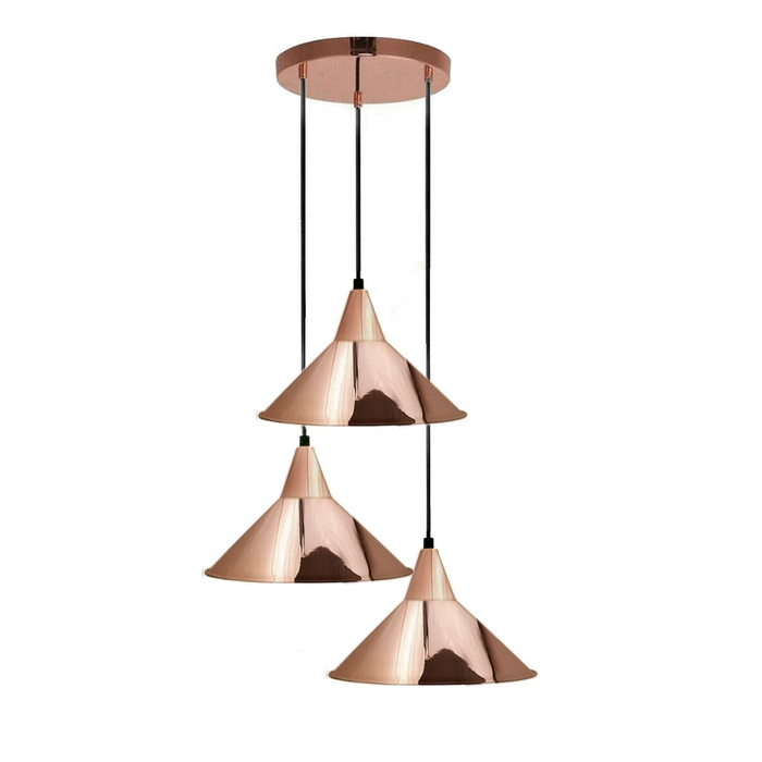 3 Head Industrial Metal Ceiling Colorful Pendant Shade Modern Hanging Retro Light Lamp