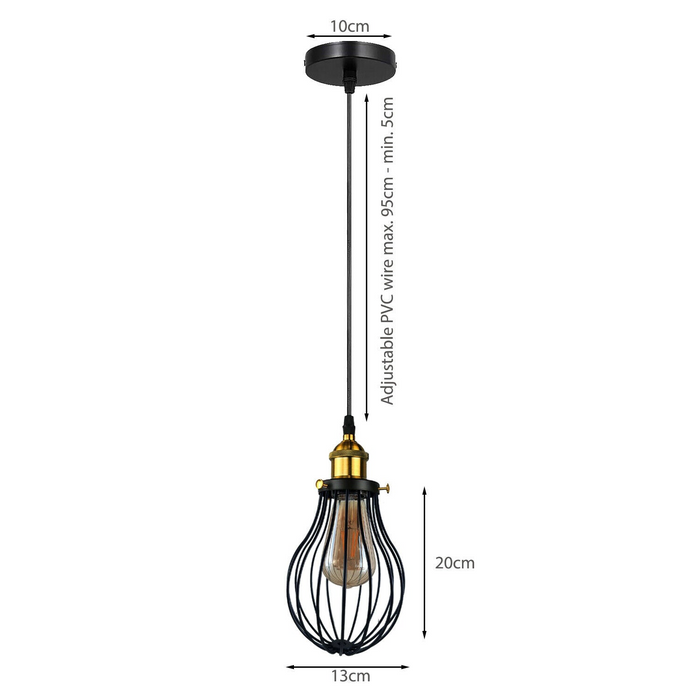 Industrial 3 heads Black hanging Pendant Accessories Ceiling Light Cover Decorative Cage light fixture