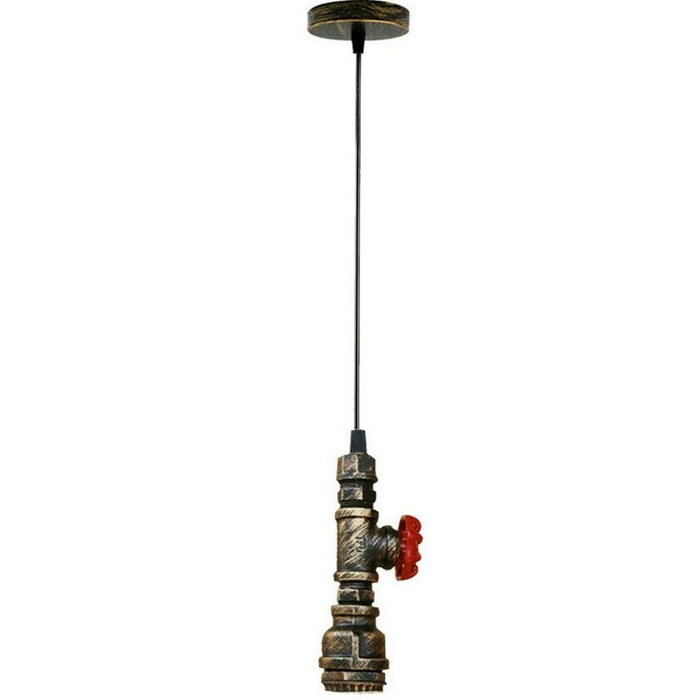 Brushed Copper Color Chandelier Ceiling Light Water Pipe E27 Loft Pendant Light with FREE Bulb