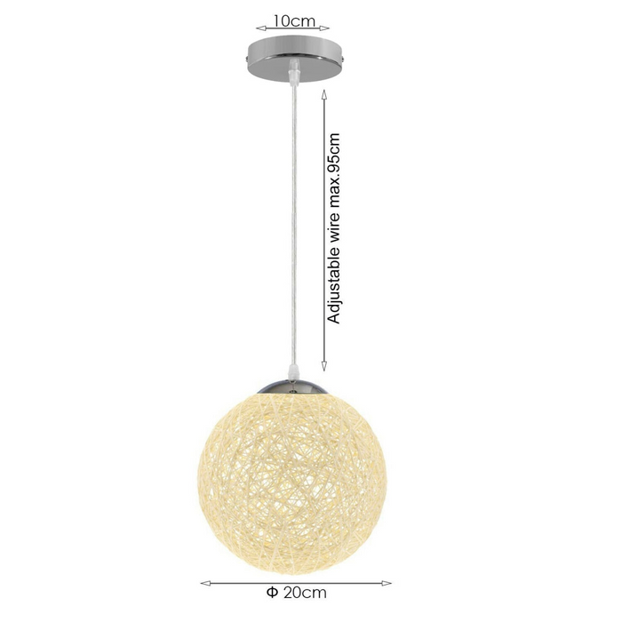 Modern Wicker Rattan Lampshade Ceiling Pendant Lamp Hanging Decoration Lamp