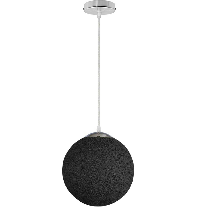 Black Chandelier with Ball Hanging Lamp Single Indoor Lamp Light