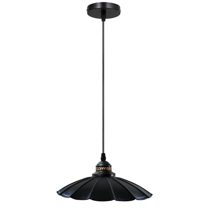 Wavy Shade Retro Style Metal Vintage Ceiling Pendant Lamp Light Modern Lighting Industrial Design
