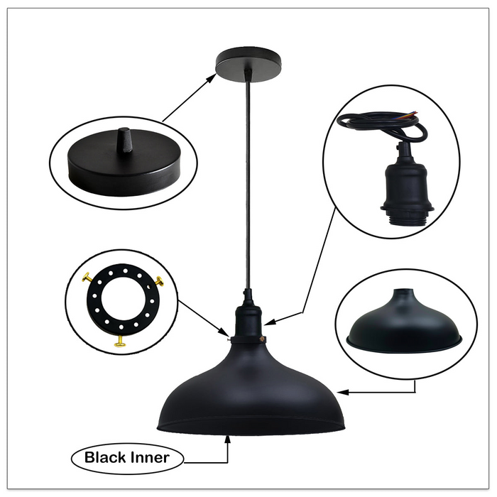 Black Industrial Retro Ceiling Pendant Light