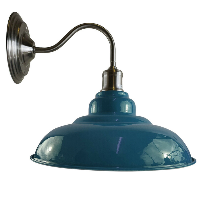 Blue colour Modern Industrial Indoor Wall Light Fitting Painted Metal Lounge Lamp
