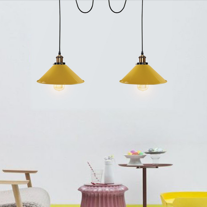 2-way Retro Industrial ceiling cable E27 Hanging lamp pendant light