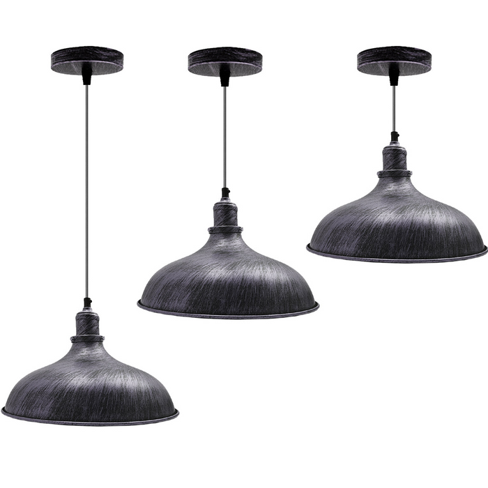 Brushed Silver Industrial Retro Ceiling Pendant Light