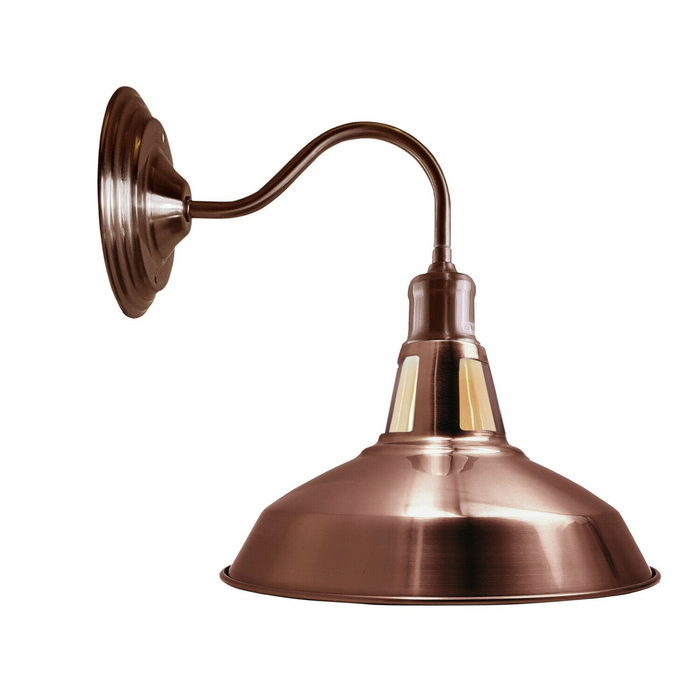 Copper Wall Light 30 cm Barn Slotted Shade Modern Style High Polished Wall Sconce