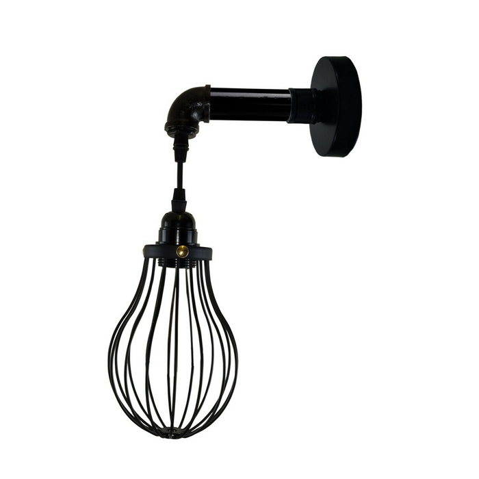 Industrial Vintage Retro Pipe Sconces Wall Light  dome black Cage Modern E27 UK