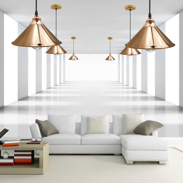 French Gold Pendant Lights Gold Ceiling Lights Metal Industrial Light Shade