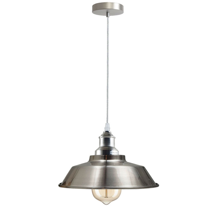 Pendant Lighting Metal Industrial Vintage Hanging Ceiling, Satin Nickel, for Kitchen Home Lighting