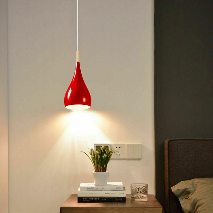 Red colour Retro Style Metal Ceiling Hanging Pendant Light Shade Modern Design