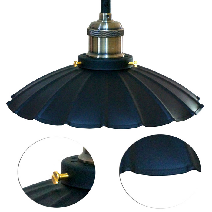 Retro Style Metal Wavy Vintage Ceiling Pendant Lamp Shade