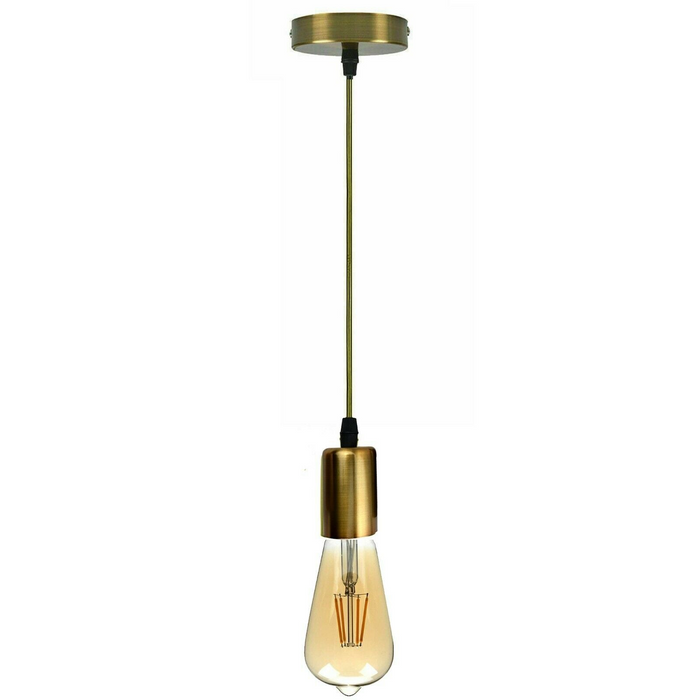 Vintage E27 Fitting Suspension Light Base Yellow Brass Lamp Holder Ceiling Pendant Lights