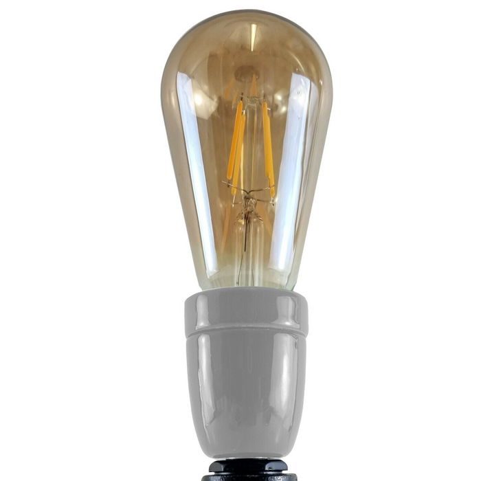 Vintage Industrial E27 Holder White Ceiling Light Fitting Flush Pipe Vintage Lighting