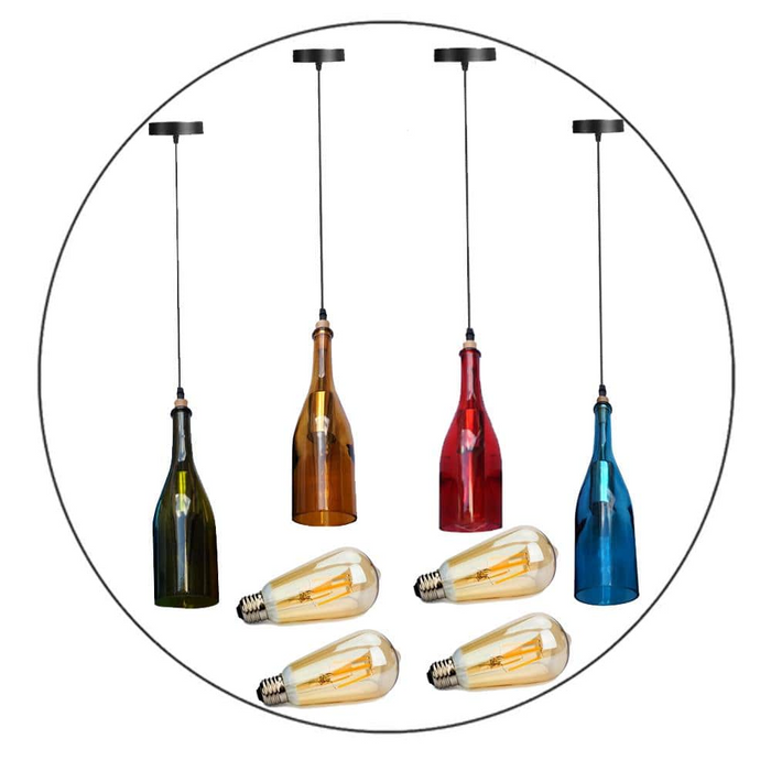 Vintage Retro Wine bottle Ceiling Pendant Light Lamp Shade Chandelier light UK