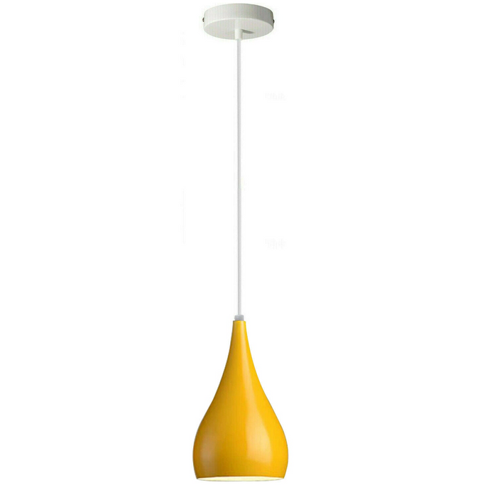 Yellow colour Retro Style Metal Ceiling Hanging Pendant Light Shade Modern Design