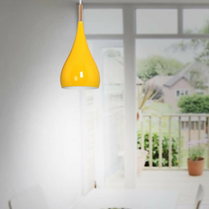 Yellow colour Retro Style Metal Ceiling Hanging Pendant Light Shade Modern Design