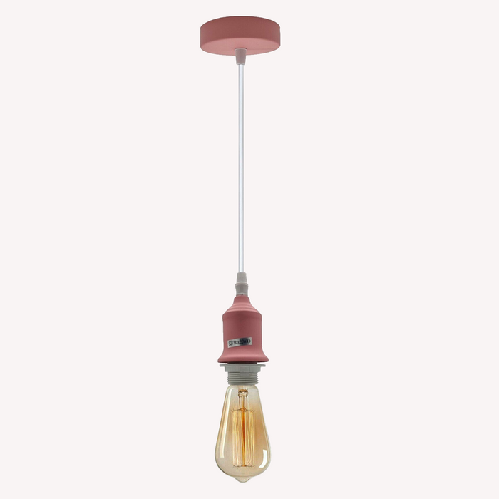 Industrial Vintage Pink Ceiling Light Fitting E27 Pendant Holder