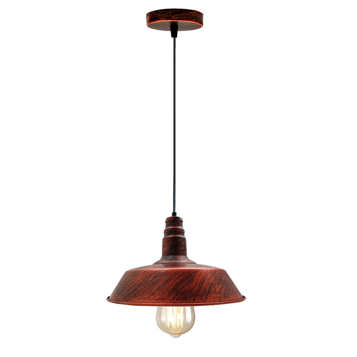Industrial Vintage Retro Barn slotted shape Rustic Red Metal Ceiling Pendant Lights E27~3991