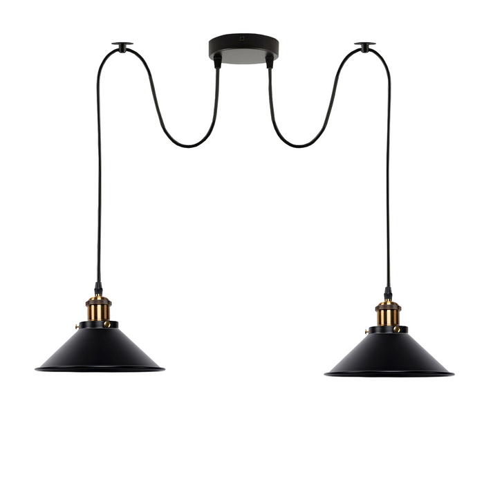 Industrial Vintage Black 2 Way Retro Industrial Ceiling E27 Hanging Lamp Pendant Light