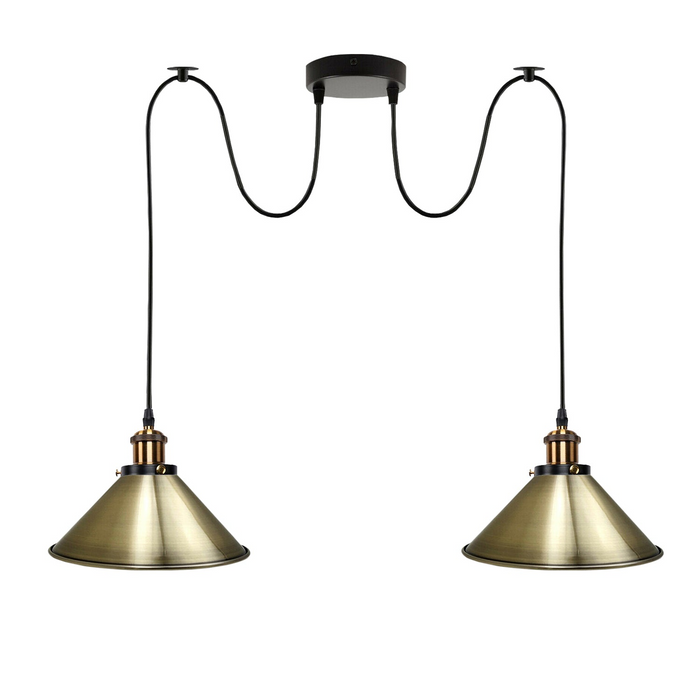 Green Brass 2 Way Retro Industrial Ceiling E27 Hanging Lamp Pendant Light