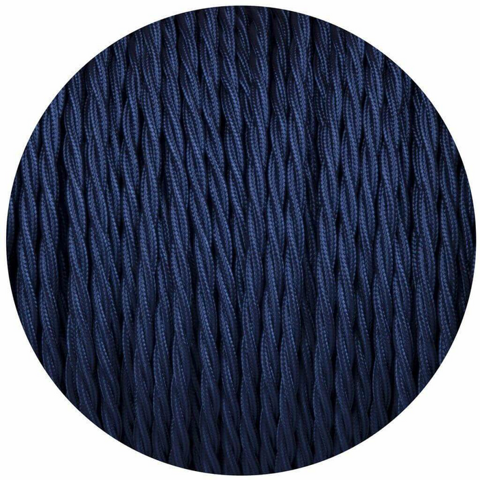 2 Core Twisted Electric Cable Dark Blue Color Fabric 0.75mm