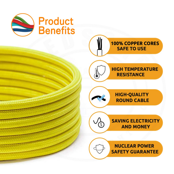 2 Core Twisted Electric Cable Orange Color Fabric 0.75mm