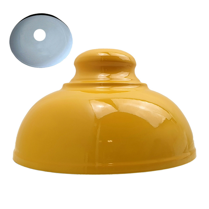 Yellow Metal Vintage None Electric Pendant Light Shade