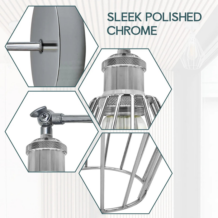 Chrome Wall Light Fixture,Electroplating Wall Sconce E27 Socket,Diamond Shape