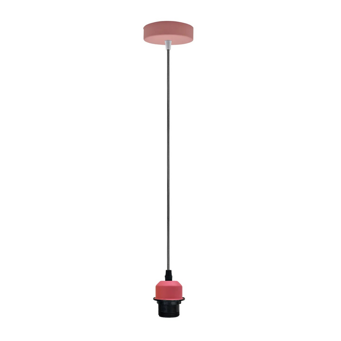 Pink Pendant Light,Lamp Holder Ceiling Hanging Light, E27 UK Holder PVC Cable~4207