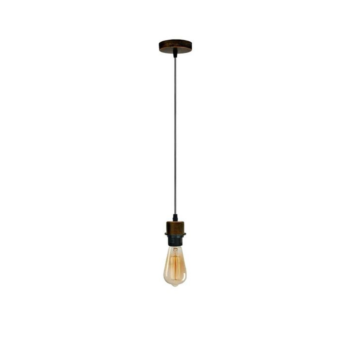 Brushed Copper Pendant Light,E27 Lamp Holder Ceiling Hanging Light,PVC Cable