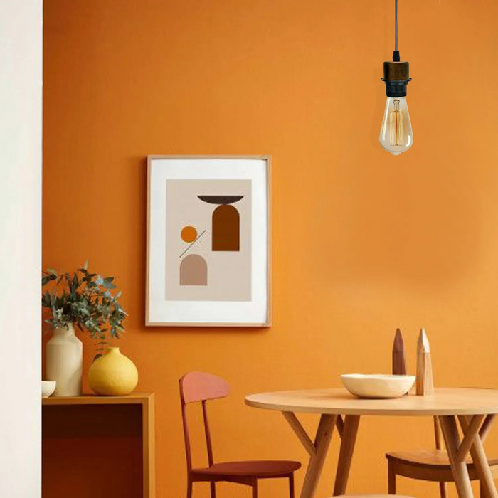 Brushed Copper Pendant Light,E27 Lamp Holder Ceiling Hanging Light,PVC Cable