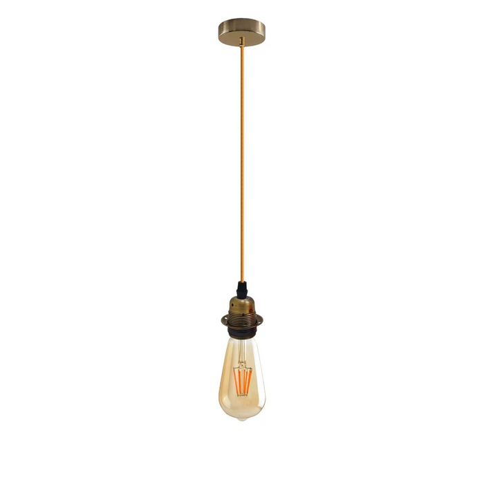 Vintage Industrial Yellow Brass Pendant Light,Lamp Holder Ceiling Hanging Light
