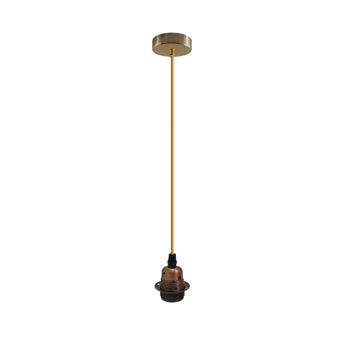 Vintage Industrial Yellow Brass Pendant Light,Lamp Holder Ceiling Hanging Light