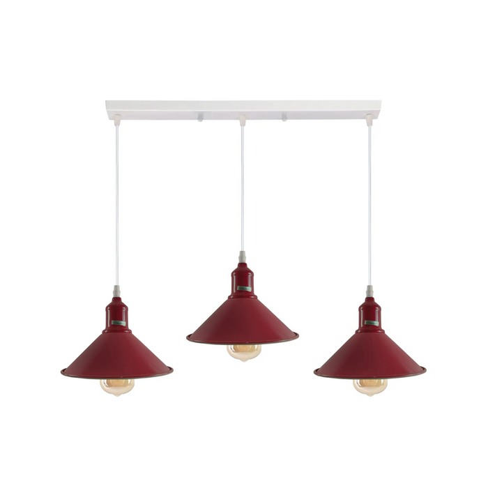 Modern Hanging Burgandy Pendant Ceiling Lamp, Metal Light Shade