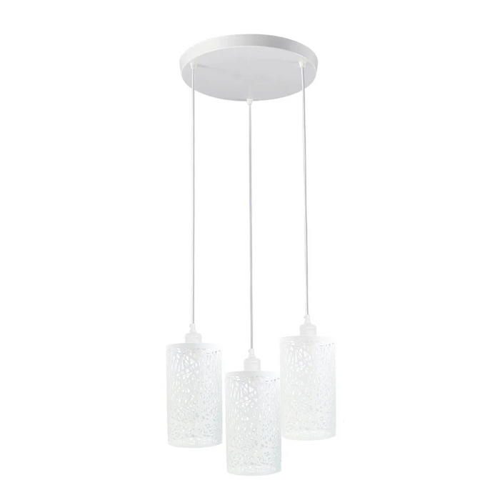 Industrial Retro pendant light 3 way Round ceiling base Metal Lamp Shade