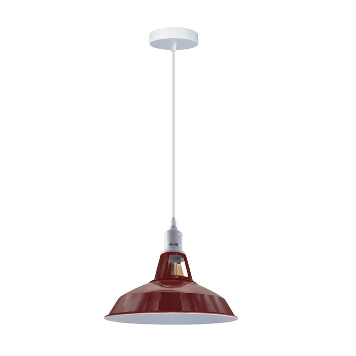 Loft Kitchen Bar Ceiling Barn-slotted Metal Shade E27 Pendant Lamp Fixture