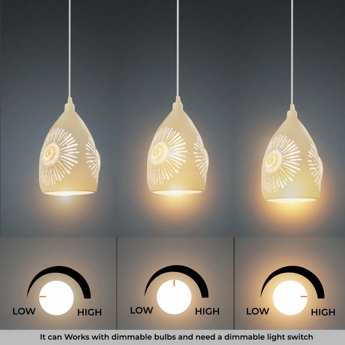 2Pack Ceiling Pendant Light, White Metal ,E27 Lamp Holder Lighting Fixture